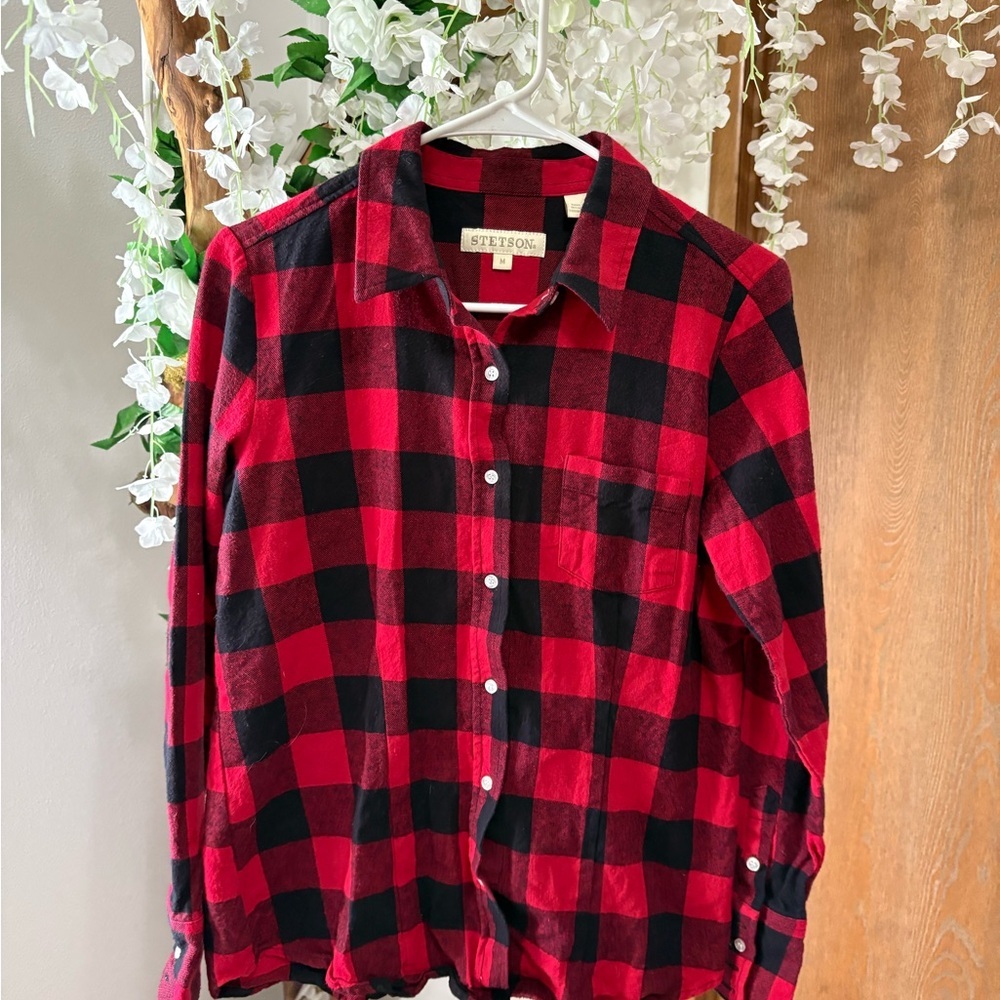 Stetson Red and Black Checkered Shirt 🤠 - Picture 2 of 6